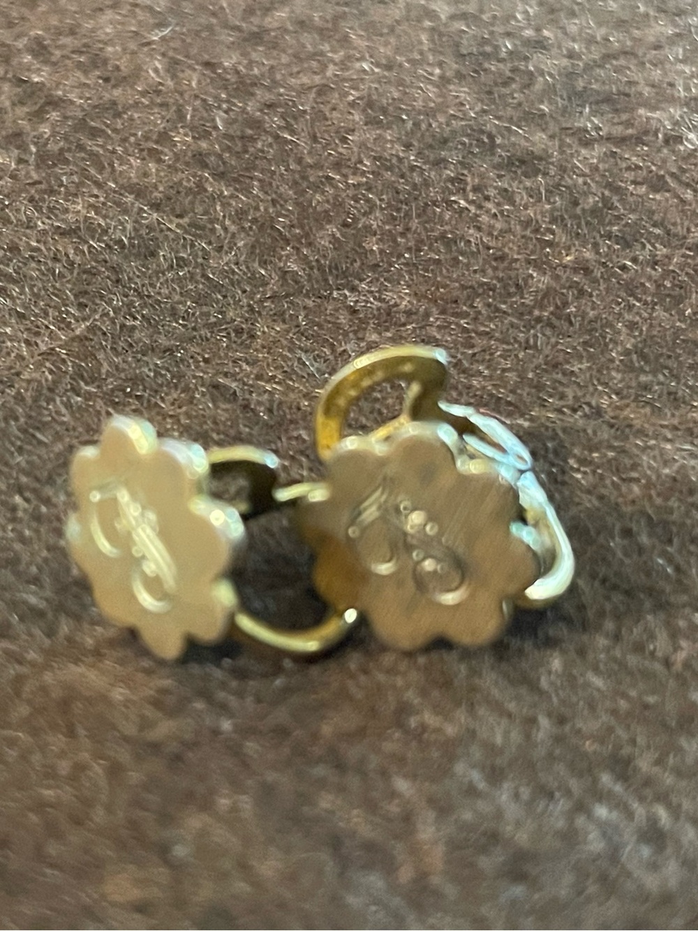Gold Flower Motif Clip-On Earrings - Women Jewelry